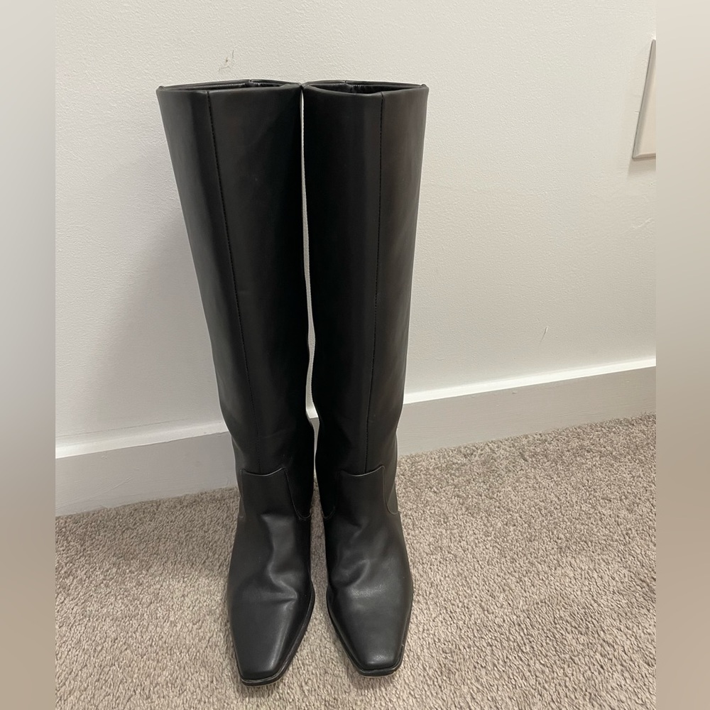 H&M Tall Black Leather Boots